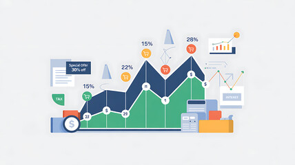vector infographic template with graph
