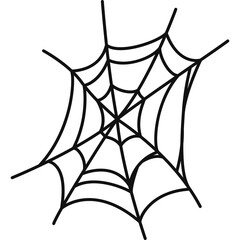 Simple Black Spider Web Outline On Transparent Background A Classic Halloween And Spooky Season Icon For Decoration And Design Projects