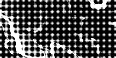 Fototapeta premium Grunge halftone gradient background. Faded grit noise texture. White and black sandy wallpaper. Retro pixelated backdrop. Anime or manga style comic overlay