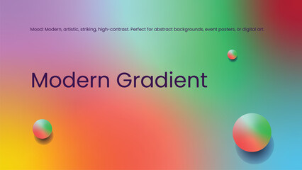 Abstract blurred gradient backgrounds with vibrant modern color transitions.