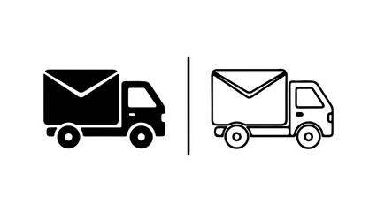 Delivery truck icon with transparent background