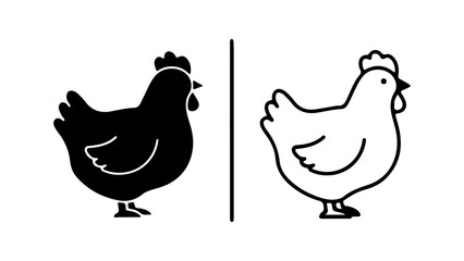 Chicken icon set with transparent background