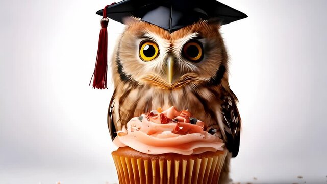 Smart Owl's Sweet Graduation An Adorable Celebration with Cupcake