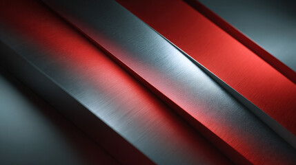 Abstract metallic diagonal stripes with red accents in a sleek corporate design