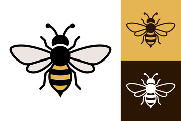 Illustration of a bee with yellow and black stripes