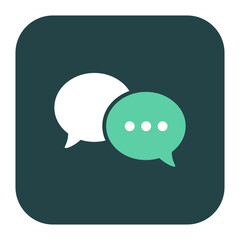 Illustration of overlapping speech bubbles in white and green on a dark background