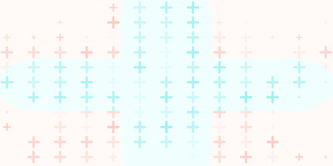 Medical healthcare seamless background. Green blue cross pattern. Repeating plus symbol wallpaper. Vector hospital pattern. Tech backdrop for presentation, banner, booklet, brochure, leaflet, poster