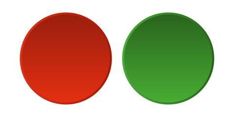 Two round buttons, one red and one green