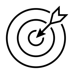 Arrow hitting the center of the target, goal achieved