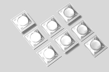 Realistic Condom blank mockup top view angle 