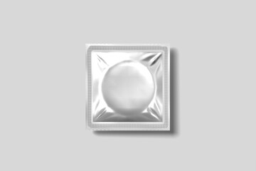 Realistic Condom blank mockup top view angle 
