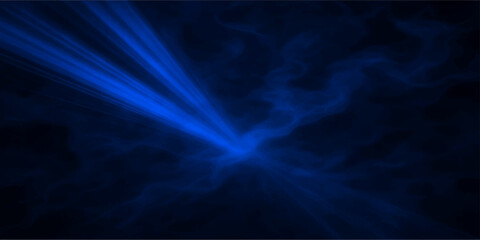 Abstract blue background of night sky with stars, light, and motion in dark space