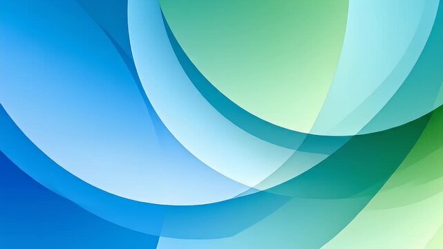 Abstract curved pattern in blue and green with smooth gradients and overlapping shapes