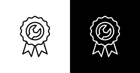 Warranty Badge White Icon Set Design