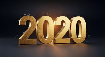 Golden Year 2020 Celebration Digital Art Background