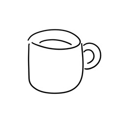 シンプルなマグカップの線画イラスト