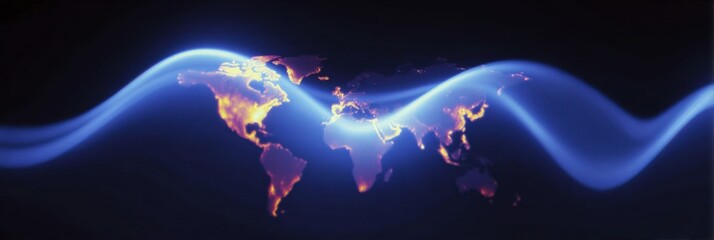 Premium Global Data Visualization Displaying Edge Computing and Network Intelligence Tech Marketing Content and Advertising