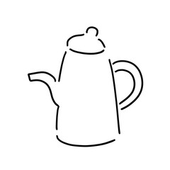 シンプルなケトルの線画イラスト