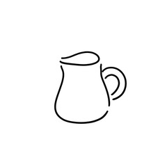 シンプルなミルクピッチャーの線画イラスト
