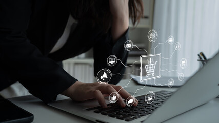 Omni-channel marketing and online shopping strategies, cross-platform customer experience, brand unification, and integrated marketing communication across digital channels. Spline