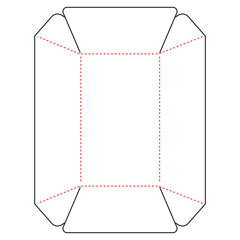 Box packaging die cut template