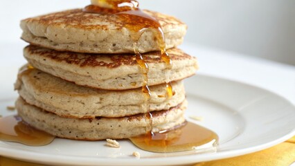 Stack of Pancakes with Syrup Drizzle