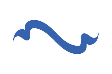 Wavy Blue Ribbon Design Element Decorative Banner with Smooth Flowing Lines