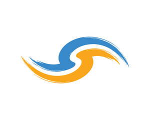 Naklejka premium Swirl Logo Design S Letter Brush Stroke Water Wave Symbol Brand Identity Element