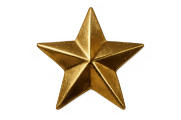 Golden five-pointed star symbol representing success, award, achievement, quality, and leadership