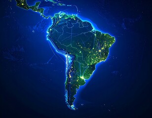 South America at night