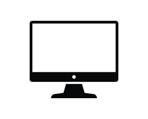 Fototapeta premium Computer Monitor Flat Design Icon Desktop Display for Digital Work and Entertainment Blank Screen