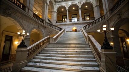 Fototapeta premium Grand Marble Staircase in Classic Architecture