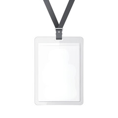 Obraz premium Blank plastic ID card and badge with copy space on an empty business clipboard