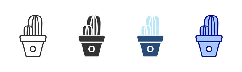Cactus Icon Set. Designed In Multi Style