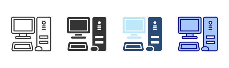 Fototapeta premium Computer Icon Set. Designed In Multi Style