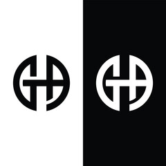 Initial Letter GHA Circle Monogram logo Stock Vector.