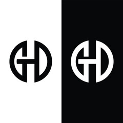 Letter GHD circle Monogram Logo Design Stock Vector.