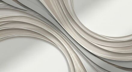 Abstract background featuring flowing curves and lines in neutral beige and gray tones