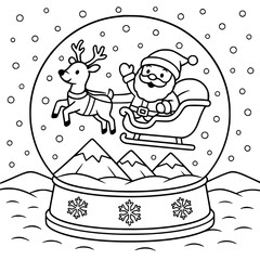 Christmas Snow Globe coloring pages for kids! Features adorable winter scenes and festive designs. Perfect for holiday classroom fun, creative activities, and relaxing coloring for grades K–3.