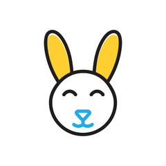Multi color icon for bunny