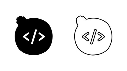 Obraz premium Coding symbol in circle with transparent background