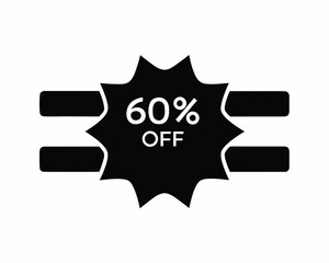 60 percent off discount badge vector illustration isolated on white background