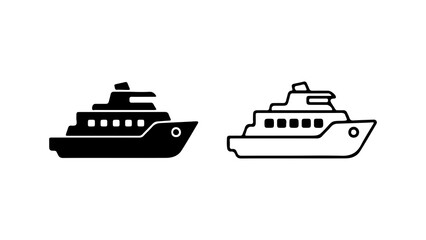 Obraz premium Cruise ship icons with transparent background