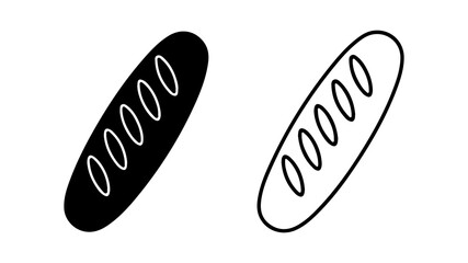 Baguette bread outline with transparent background