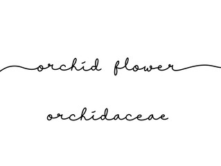 Elegant Handwritten Orchid Flower and Orchidaceae Text Design