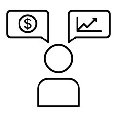 financial advice line icon with editable stroke