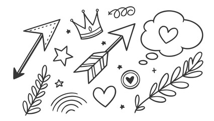 Doodle elements collection vector