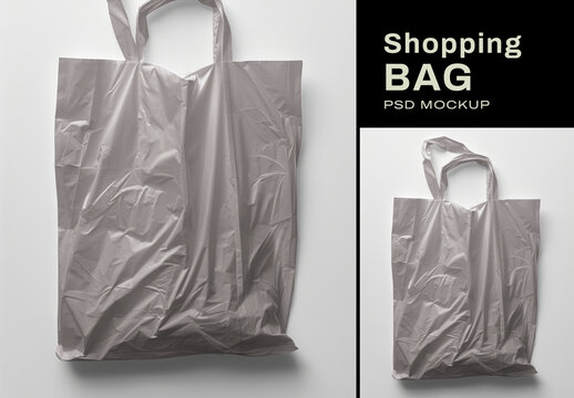 Realistic Crumpled Shopping Bag Mockup Psd