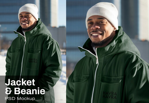 Winter Fashion Mockup Outdoors Psd