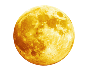 Full, golden moon against black